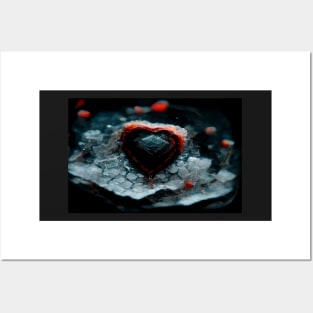 Broken Frozen Heart Art in Sunset /  Broken Hearts Unwind Designs Posters and Art